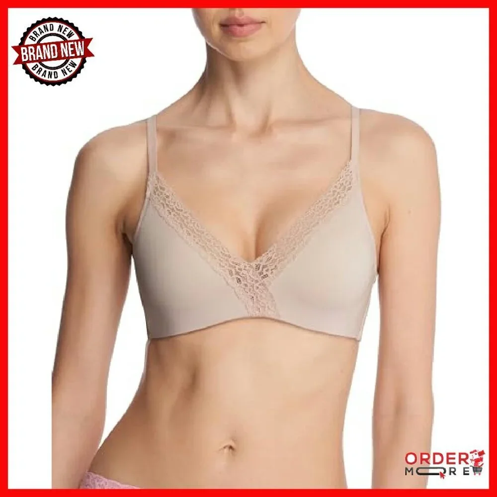 Lace Plunge Underwire Bra, Seamless Molded Cups, Adjustable Straps